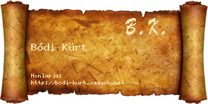 Bódi Kürt névjegykártya